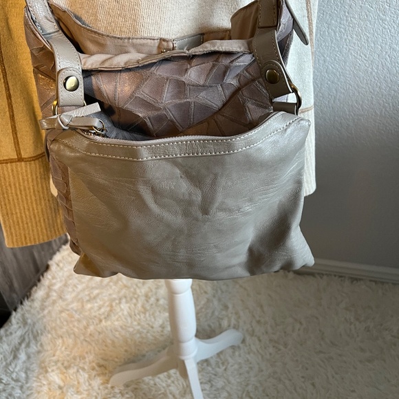 Joy Susan Grey Leather Geo Hobo. - Picture 13 of 15